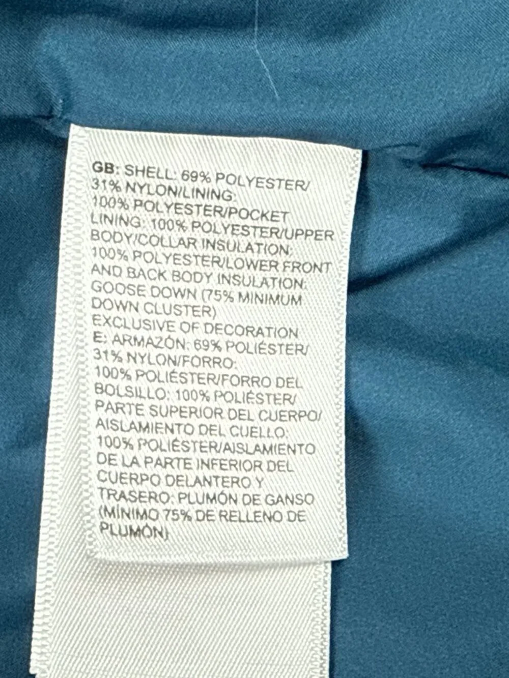 The North Face Nuptse 550 Puffer Vest Women's L Teal Blue Goose Down